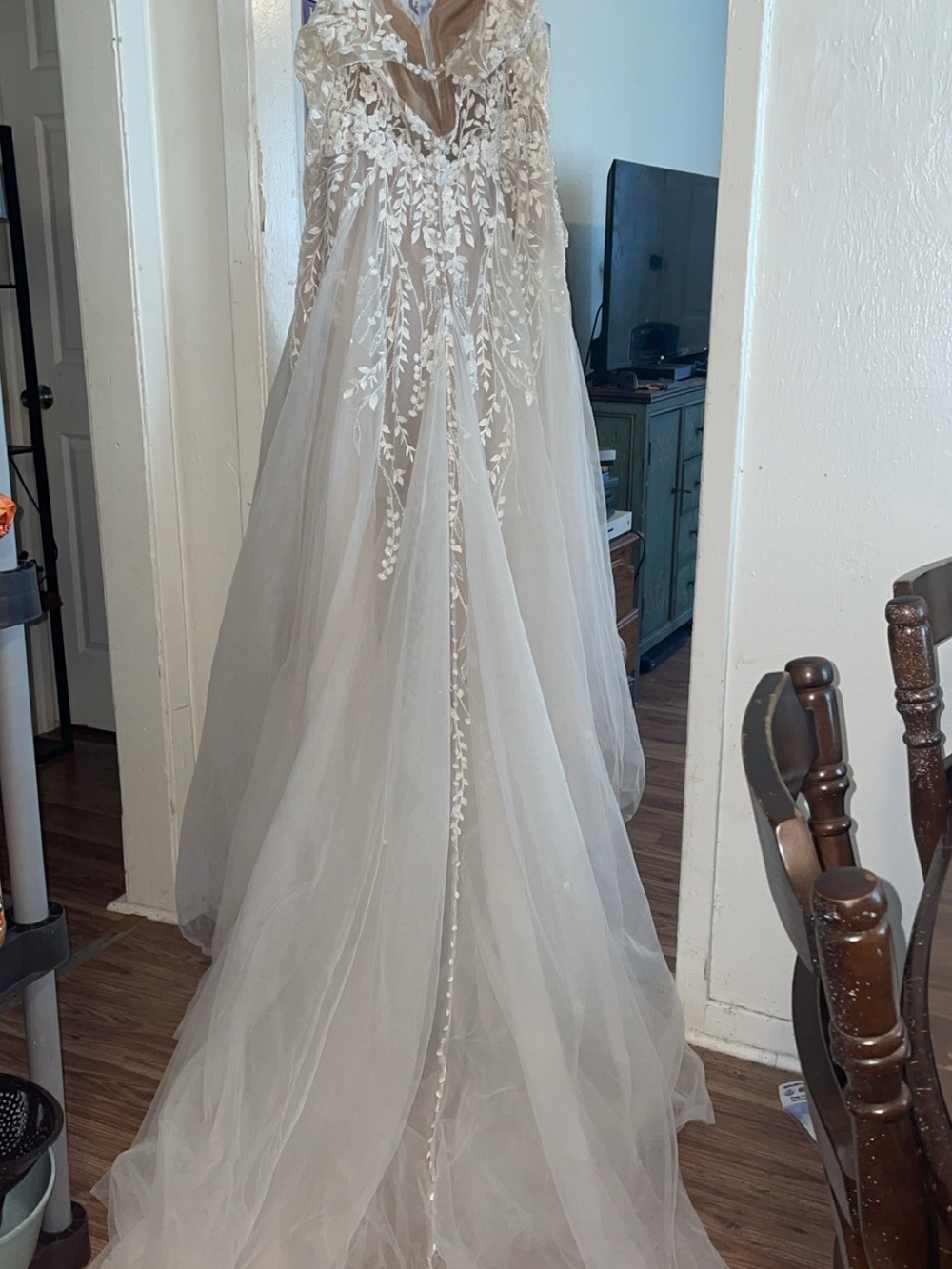 Wedding dress hanging